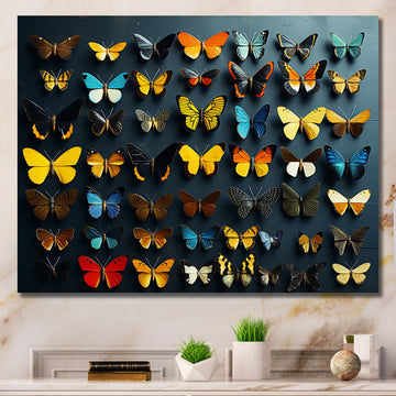 Colorful fluttering butterflies collage - Insects & Bugs Home Decor Art